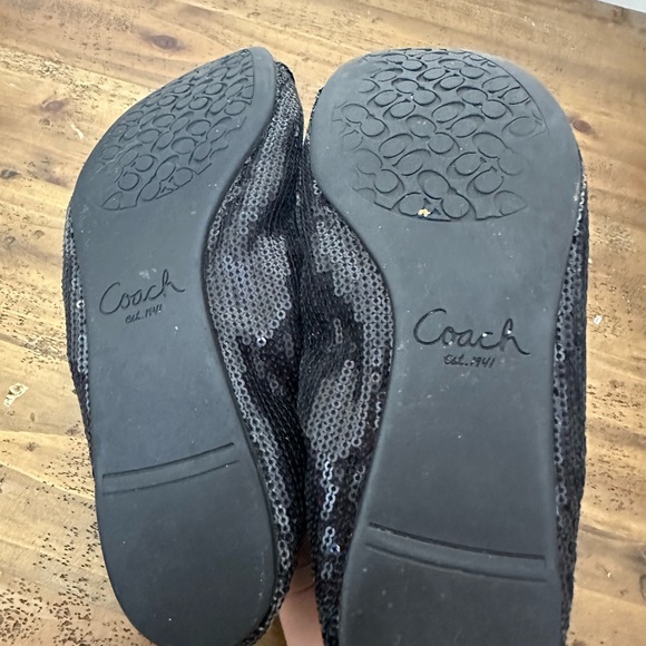 Coach black sequin ballet flats size 6 - Picture 3 of 4